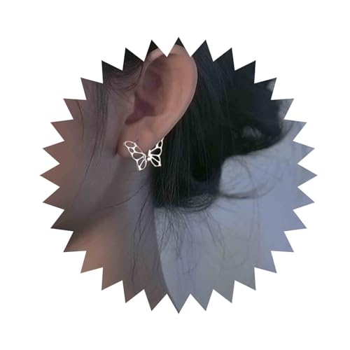 Aneneiceera Boho Filigrane Schmetterling Ohrringe Silber Schmetterling Manschette Ohrstecker Ohrringe Hohle Schmetterling Reif Ohrringe Minimalistische Silber Ohrringe Schmuck Für Frauen Und Mädchen von Aneneiceera