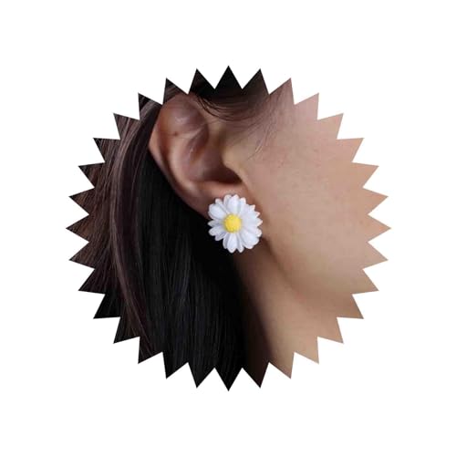 Aneneiceera Boho Gänseblümchen Blume Ohrstecker Harz Blume Ohrringe Weiß Acryl Gänseblümchen Ohrringe Retro Sonne Blume Ohrringe Schmuck Für Frauen Und Mädchen von Aneneiceera