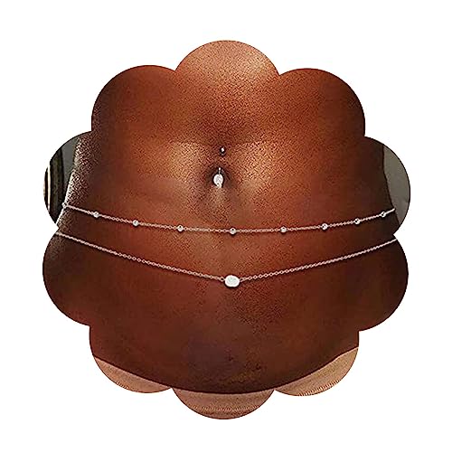 Aneneiceera Boho Geschichtet Perle Bauch Taille Kette Einfache Kugel Taille Kette Sommer Strand Silber Körper Ketten Mode Taille Schmuck Nachtclub Körper Zubehör Für Frauen Und Mädchen von Aneneiceera