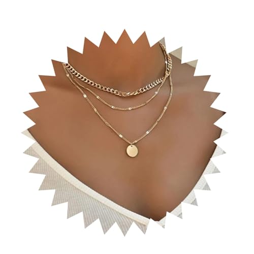 Aneneiceera Boho Geschichtet Scheibe Halskette Minimalistische Goldmünze Anhänger Halskette Einfach Vintage Mehrschichtige Halskette Verstellbare Goldkette Handmade Hochzeit Zubehör Geschenk Schmuck Aneneiceera Boho Geschichtet Scheibe Halskette Minimalistische Goldmünze Anhänger Halskette Einfach Vintage Mehrschichtige Halskette Verstellbare Goldkette Handmade Hochzeit Zubehör Geschenk Schmuck von Aneneiceera