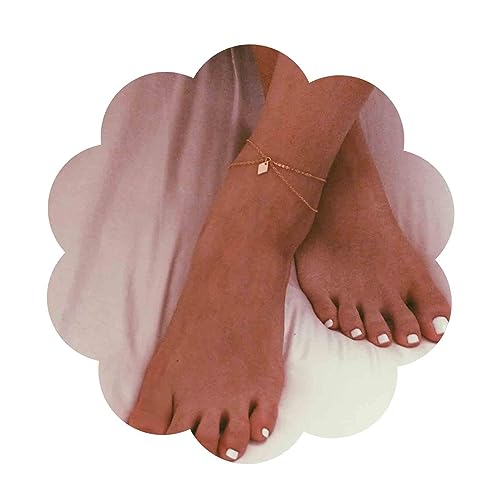 Aneneiceera Boho Gold Rhombus Pailletten Fußkettchen Hochzeit Geschichtet Gold Fußkette Strand Pailletten Barfuß Sandalen Fußkettchen Rhombus Knöchel Armband Schmuck Für Frauen Und Mädchen von Aneneiceera