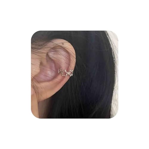 Aneneiceera Boho Hohlen Stern Ohr Manschette Ohrringe Silber Winzigen Stern Manschette Wickeln Ohrringe Cluster Stern Ohrringe Minimalistisch Kein Piercing Ohrringe Schmuck Für Frauen von Aneneiceera