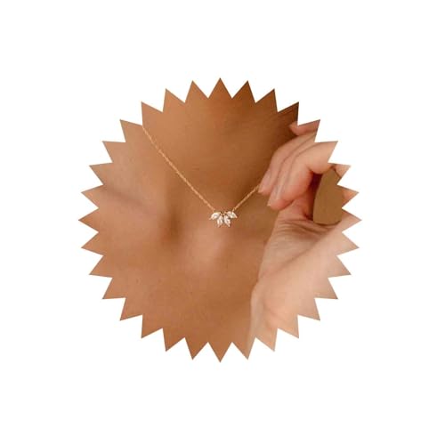 Aneneiceera Boho Kristall Blatt Choker Halskette Gold Winzige Cz Blatt Halskette Kurz Strass Baumeln Choker Halskette Oval Cz Halskette Kette Schmuck Für Frauen Und Mädchen von Aneneiceera