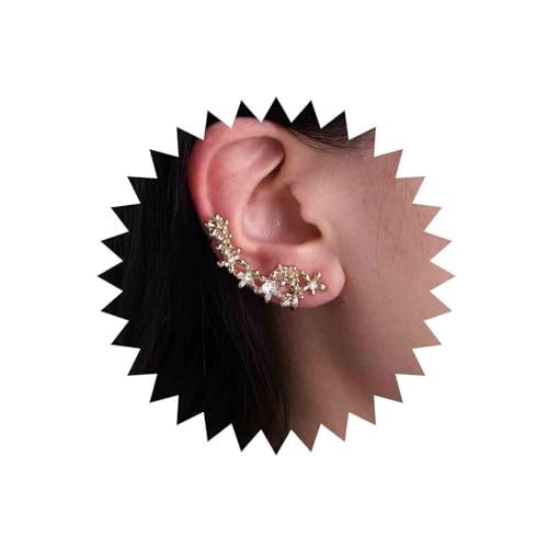 Aneneiceera Boho Kristall Blume Manschette Wickeln Ohrringe Gold Cz Stern Ohrmanschette Ohrringe Strass Blume Manschette Kletterer Ohrringe Stern Crawler Wickeln Um Ohrringe Schmuck Für Frauen von Aneneiceera