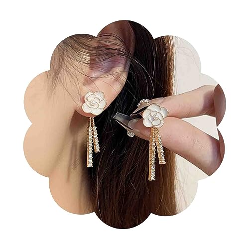 Aneneiceera Boho Kristall Blume Ohr Jacke Ohrringe Harz Blume Kamelie Ohrstecker Ohrringe Cz Bar Baumeln Ohrringe Gold Kamelie Tennis Kette Ohrringe Blume Jacke Ohrringe Schmuck Für Frauen Und Mädchen von Aneneiceera