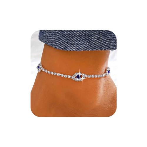 Aneneiceera Boho Kristall Böse Auge Fußkettchen Armband Strass Auge Knöchel Armbänder Silber Tennis Kette Fußkettchen Hohle Auge Fußkettchen Minimalistische Cz Fußkette Schmuck Für Frauen Und Mädchen von Aneneiceera