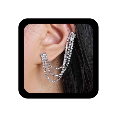 Aneneiceera Boho Kristall Kette Manschette Ohrringe Silber Cz Quaste Kette Manschette Ohrringe Strass Knorpel Manschette Ohrringe Nicht Piercing Clip Auf Ohrringe Schmuck Für Frauen Aneneiceera Boho Kristall Kette Manschette Ohrringe Silber Cz Quaste Kette Manschette Ohrringe Strass Knorpel Manschette Ohrringe Nicht Piercing Clip Auf Ohrringe Schmuck Für Frauen von Aneneiceera