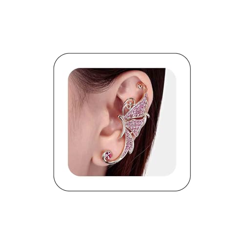 Aneneiceera Boho Kristall Schmetterling Ohrmanschetten Ohrringe Gold Kein Piercing Ohrringe Schmetterling Ohrclips Crawler Kletterer Manschetten Wickeln Ohrringe Aussage Schmuck Für Frauen Mädchen von Aneneiceera