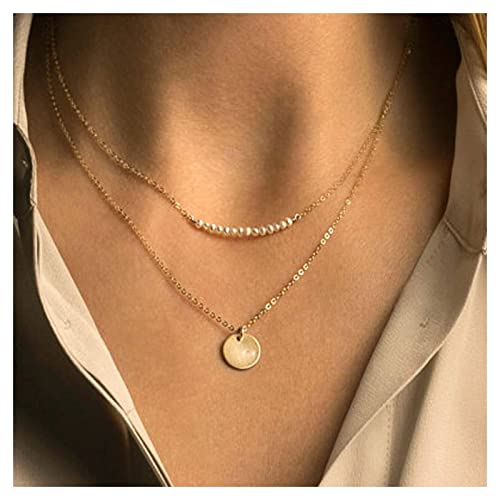 Aneneiceera Boho Münze Scheibe Halskette Choker Gold Geschichtet Perlenkette Kleine Perlen Anhänger Kette Halsketten Hochzeit Schmuck Für Frauen Und Mädchen von Aneneiceera