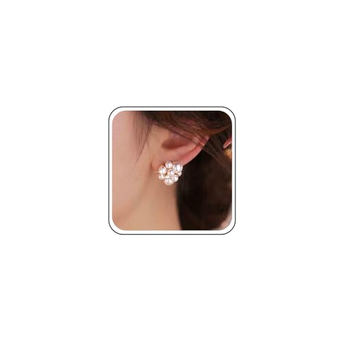 Aneneiceera Boho Multi Perlen Ohrstecker Gold Cluster Kristall Ohrring Cz Perlen Cluster Ohrringe Weiße Perle Ohrring Braut Ohrringe Schmuck Für Frauen von Aneneiceera