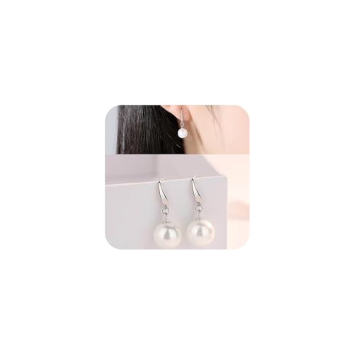 Aneneiceera Boho Perle Anhänger Ohrringe Ohr Silber Perlen Ohrstecker Einfache Perlenohrringe Schmuck Geschenke für Frauen und Mädchen Geschenke von Aneneiceera