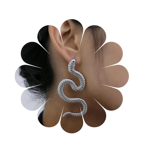 Aneneiceera Boho Schlangenohrringe Silber Schlangenohrringe Crawler Gothic Ohrstecker Ohrringe Personifizierte Ohrringe Vintage Ohrringe Hochzeitsschmuck Für Frauen Und Teenager Mädchen von Aneneiceera