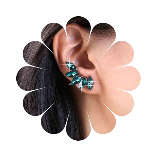 Aneneiceera Boho Smaragd Ohrstecker - Grüner Edelstein Flügel Ohrringe Vintage Kristall Cluster Schmuck Für Frauen (Grün A) von Aneneiceera