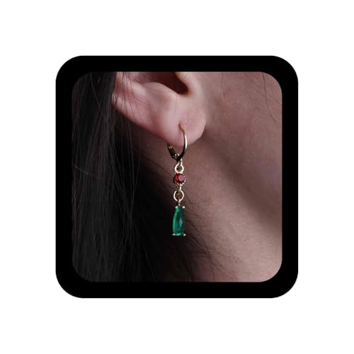 Aneneiceera Boho Teardrop Smaragd Baumeln Ohrringe Grün Smaragd Ohrringe Grün Strass Ohrringe Cz Smaragd Tropfen Ohrringe Schmuck Für Frauen (grün B) von Aneneiceera