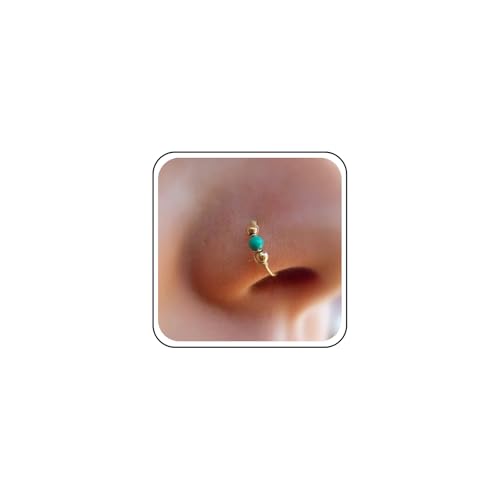 Aneneiceera Boho Türkis Nasenring Hoop Gold Nasenring Stud Kleine Nasenstecker Winzige Piercing Nase Hoop Nase Piercing Schmuck Für Frauen von Aneneiceera