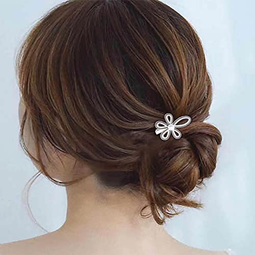 Aneneiceera Braut Hochzeit Glänzende Strass Haarspange Bling Blumen Bobby Pins Gold Entenschnabel Haarspange Dekorative Französische Haarnadeln Kopfschmuck Haarschmuck für Frauen und Mädchen (Gold B) von Aneneiceera