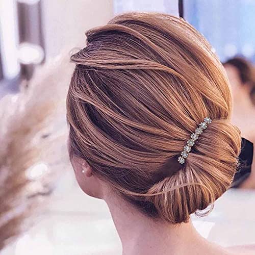 Aneneiceera Braut Hochzeit Kristall Haar Kamm Clip Gold Haar Seite Kämme Blume Haar Kamm Strass Kopfbedeckungen Braut Haar Stück Brautjungfer Haar Zubehör Für Frauen Und Mädchen (Gold) von Aneneiceera