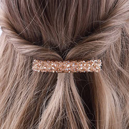 Aneneiceera Crystal Fashion Haarspange Strass Silber Haarspange Clips Bling Braut Kopfschmuck Kopfschmuck Kristall Braut Haarschmuck für Frauen und Mädchen (Hellgelb) von Aneneiceera