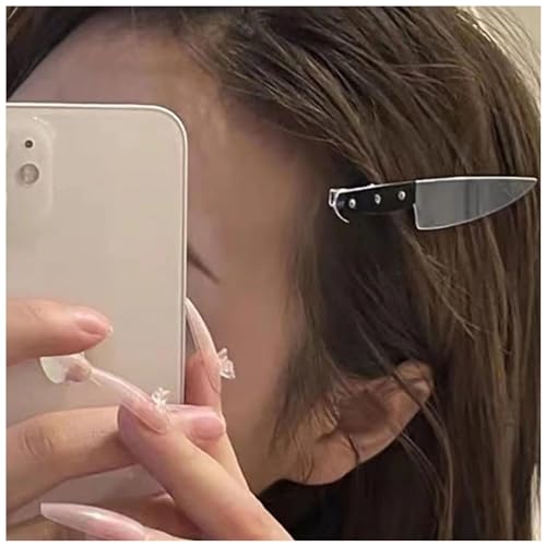 Aneneiceera Gothic Kleine Messer Haarspange Punk Messer Dolch Haarspange Clip Punk Kopfbedeckung Kopfbedeckungen Niedlich Kreativ Haarnadelspange Halloween Haarschmuck Für Frauen Und Mädchen von Aneneiceera