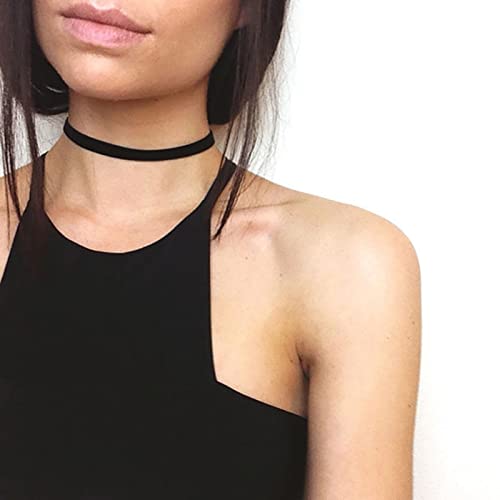 Aneneiceera Gothic Schwarz Satin Halskette Silber Kette Choker Samt Choker Pailletten Halskette Verstellbare Schnur Halskette Kette Hochzeitsschmuck Für Frauen Und Mädchen von Aneneiceera