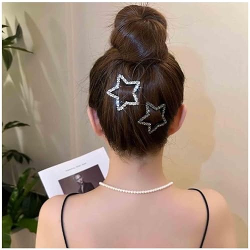 Aneneiceera Kristall Stern Klammer Silber Strass Haarspange Barrette Cz Haarspange Täglich Haarnadeln Klammer Kristall Stern Haarschmuck Für Frauen Und Mädchen (silber) von Aneneiceera