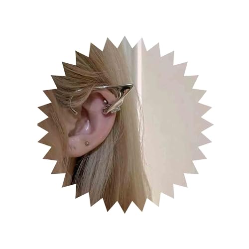 Aneneiceera Punk-Elfen-Ohrringe Silber-Elfen-Manschetten-Clip-Ohrringe Vintage-Elfen-Manschetten-Ohrringe Elfen-Ohrringe Gothic-Ohrringe Ohne Piercing Schmuck Für Frauen Und Mädchen (links) von Aneneiceera