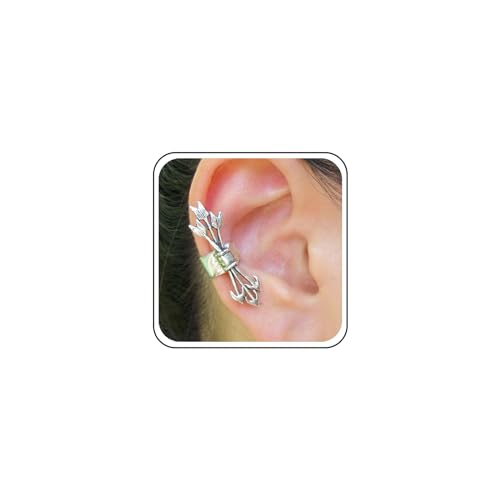 Aneneiceera Punk Ohrstecker Silber Übertrieben Vintage Gothic Clip On Ohrringe Schmuck Für Frauen Und Mädchen Geschenke (Silber Pfeil) von Aneneiceera