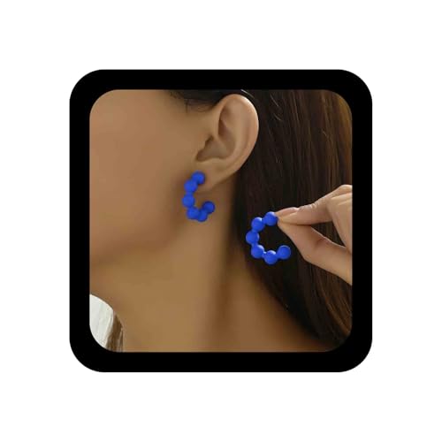 Aneneiceera Vintage Acryl Blauen Kreis Reifen Ohrringe Halb Blau Reifen Baumeln Ohrring Halben Kreis Ohrring Süßigkeiten Farbe C Form Ohrstecker Schmuck Für Frauen von Aneneiceera