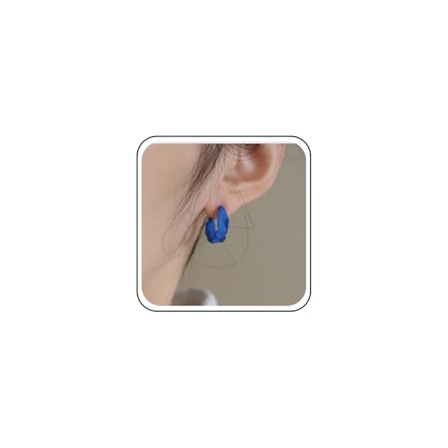 Aneneiceera Vintage Acryl Blauen Kreis Reifen Ohrringe Offenen Reifen Baumeln Ohrring Kleine Hälfte Kreis Ohrring Matt Candy Farbe C Form Ohrringe Schmuck Für Frauen (blau) von Aneneiceera