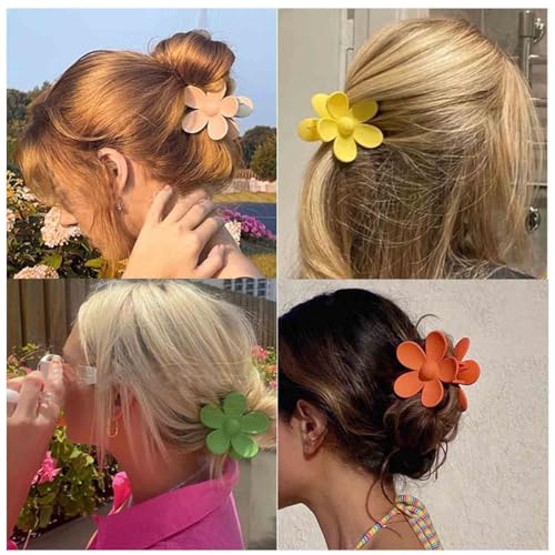 Aneneiceera Vintage Acryl Blume Haar Kralle Clip Neon Gänseblümchen Haar Kiefer Clip Orange Pferdeschwanz Kralle Barrette Minimalistische Floral Haarspange Haarschmuck Für Frauen (grün) von Aneneiceera