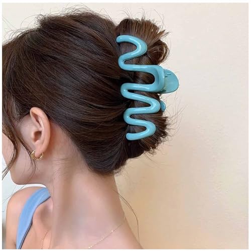 Aneneiceera Vintage Acryl Haar Kralle Clip Candy Farbe Haar Klemme Clips Große Blaue Hohle Haarspange Dicke Kunststoff Kralle Kopfbedeckungen Dekorative Kopfbedeckung Haarschmuck Für Frauen (blau) von Aneneiceera