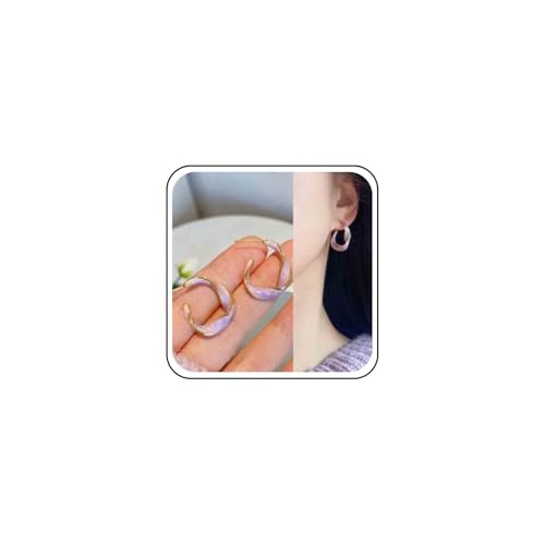 Aneneiceera Vintage Acryl Lila Kreis Hoop Ohrringe Twist Hoop Baumeln Ohrring Emaille Kreis Ohrring Candy Farbe Runde Ohrringe Schmuck Für Frauen (lila) von Aneneiceera