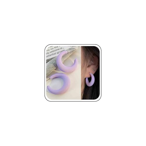 Aneneiceera Vintage Acryl Lila Kreis Reifen Ohrringe Klobig Reifen Baumeln Ohrring Acryl Kreis Ohrring Dicke Süßigkeiten Farbe C Form Ohrringe Schmuck Für Frauen (lila) von Aneneiceera