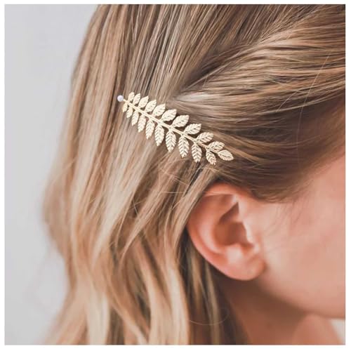 Aneneiceera Vintage Blatt Haarspange Barrette Gold Haarspange Klemme Metall Haarspange Clips Dekorative Haarzubehör Für Frauen von Aneneiceera