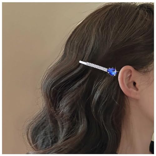 Aneneiceera Vintage Blau Kristall Haarspange Cz Saphir Haarspange Tropfen Strass Pin Cz Kopfspange Kopfbedeckung Dekorative Kopfbedeckungen Haarzubehör Für Frauen (blau) von Aneneiceera