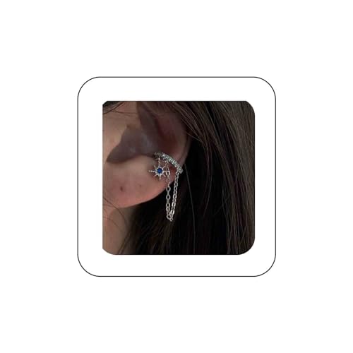 Aneneiceera Vintage Cz Star Manschetten Ohrringe Saphir Northstar Ring Helix Ohrringe Saphir Stern Kette Boho Saphir Ohrring Cz Hoop Non Pierced Clip On Ohrringe Schmuck Für Frauen Und Teen Girls von Aneneiceera