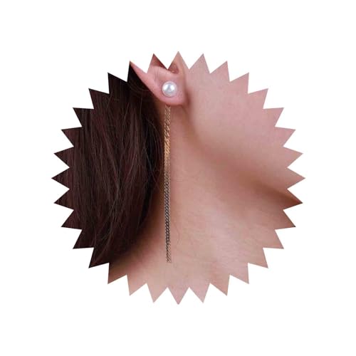 Aneneiceera Vintage Fischgrätenkette Ohrringe Gold Perlen Ohrstecker Ohrringe Lang Baumeln Kette Ohrringe Punk Fischgrätenkette Lineare Hochzeit Aussage Ohrringe Schmuck Für Frauen Und Mädchen von Aneneiceera