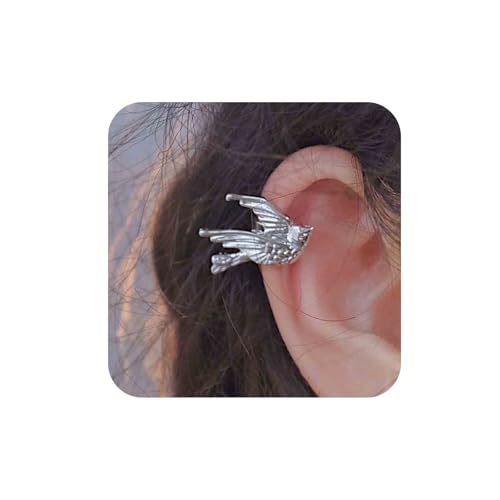 Aneneiceera Vintage Friedenstaube Ohrmanschette Ohrringe Silber Schwalbe Manschette Wrap Ohrringe Kleine Taube Manschette Knorpel Ohrringe Boho Vogel Minimalistisch Kein Piercing Schmuck Für Frauen von Aneneiceera