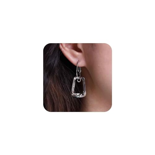 Aneneiceera Vintage Geometrische Ohrringe Silber Trapezförmig Tropfen Ohrringe U-förmig Reif Ohrringe Trapezförmig Reif Ohrringe Schmuck Für Frauen Und Mädchen (silber) von Aneneiceera