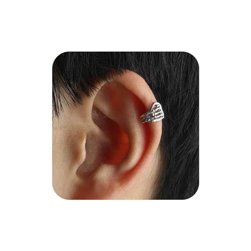 Aneneiceera Vintage Silber Skelett Hand Manschetten Wrap Ohrringe - EARRING - Ohrringe - Hand Manschette - Gothic Schädel - Kein Piercing - Schmuck Für Frauen Und Mädchen von Aneneiceera
