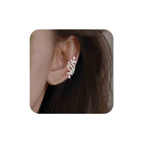 Aneneiceera Vintage Hohl Blatt Ohr Manschette Ohrringe Silber Blatt Manschette Wickeln Ohrringe Minimalistische Manschette Crawler Ohrringe Blatt Wickeln Um Kein Piercing Schmuck Frauen Und Mädchen von Aneneiceera