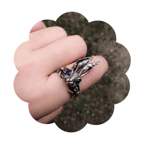 Aneneiceera Vintage Kaninchen Ringe Silber Kaninchen Finger Ring Niedlich Hase Ringe Punk Aussage Ring Einstellbar Kaninchen Kopf Ring Tier Ringe Schmuck Für Frauen Und Mädchen von Aneneiceera