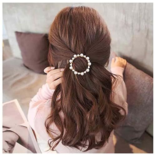 Aneneiceera Vintage Kreis Perlen Haarspange Gold Kristall Perlen Haarspange Cz Perlen Haarspange Strass Haarnadel Kopfschmuck Bobby Pins Hochzeit Haarschmuck Für Frauen (ohne Kristall) von Aneneiceera