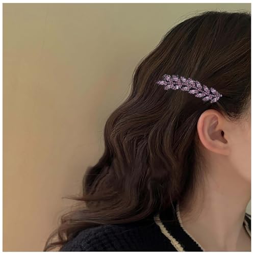 Aneneiceera Vintage Kristall Blatt Haarspange Gold Strass Blatt Haarspangen Cz Clips Strass Haar Pin Kopfbedeckungen Dekorative Bobby Pins Hochzeit Haarschmuck Für Frauen (lila) von Aneneiceera