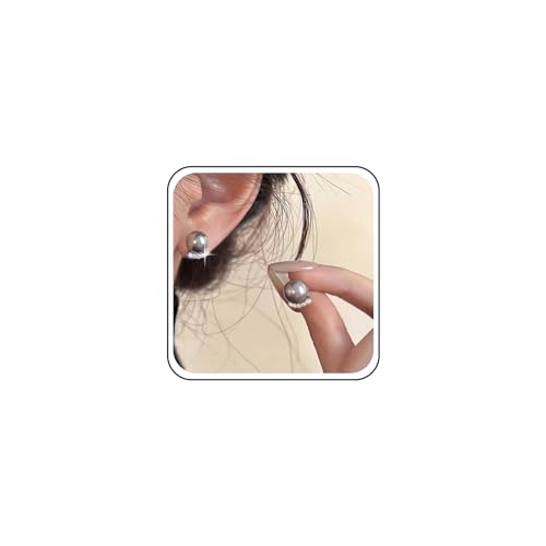 Aneneiceera Vintage Kristall Graue Perlen Ohrringe - Arc CZ Ohrstecker Kleine Runde Schmuck Für Frauen Und Mädchen von Aneneiceera