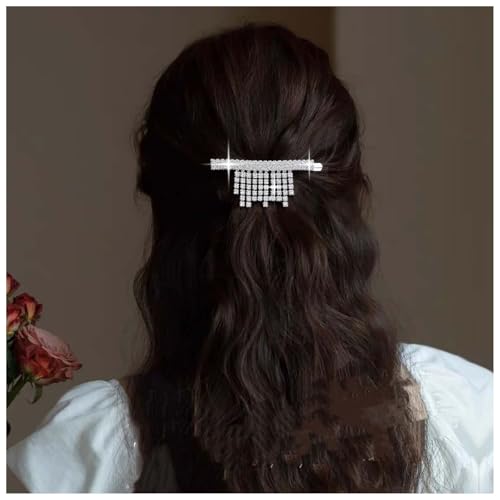 Aneneiceera Vintage Kristall Haarspange Cz Fransen Haarspange Clip Silber Quaste Strass Pin Cz Kopfspange Kopfbedeckung Hochzeit Dekorative Kopfbedeckungen Haarzubehör Für Frauen von Aneneiceera