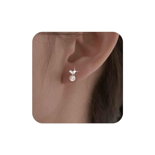 Aneneiceera Vintage Kristall Herz Perlen Ohrringe Silber Kleine Perle Ohrstecker Strass Liebe Herz Ohrringe Cz Liebe Charme Ohrringe Schmuck Für Frauen von Aneneiceera