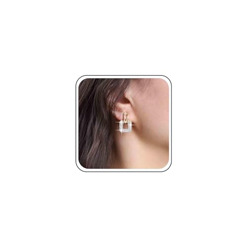 Aneneiceera Vintage Kristall Quadrat Baumeln Ohrringe Gold Hohl Quadratische Ohrstecker Strass Quadrat Ohrringe Geometrisch Cz Ohrringe Schmuck Für Frauen Und Mädchen von Aneneiceera