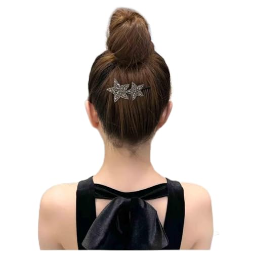 Aneneiceera Vintage Kristall Stern Haarkamm Clip Schwarz Cz Haarspange Clip Bling Strass Kopfkamm Kopfbedeckung Glanz Stern Haarschmuck Für Frauen Und Mädchen (schwarz) von Aneneiceera