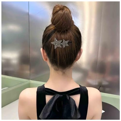 Aneneiceera Vintage Kristall Stern Haarkamm Clip Schwarz Cz Haarspange Clip Bling Strass Kopfkamm Kopfbedeckung Glanz Stern Haarschmuck Für Frauen Und Mädchen (schwarz) von Aneneiceera